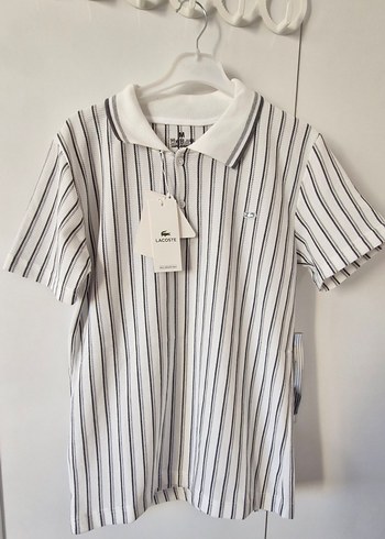 Lacoste Çizgili Beyaz Erkek Polo Tişört - Görsel 2