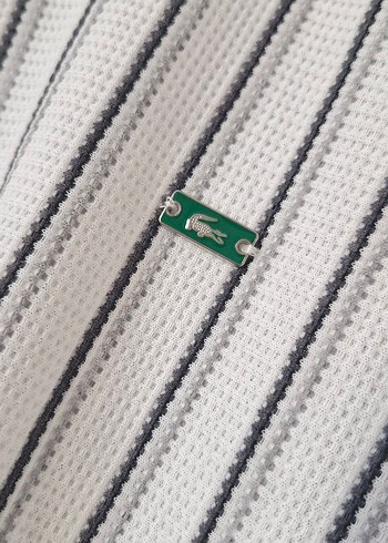 Lacoste Çizgili Beyaz Erkek Polo Tişört - Görsel 5