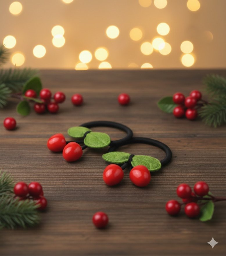 2 Adet Kirazlı Çocuk Toka - Görsel 2