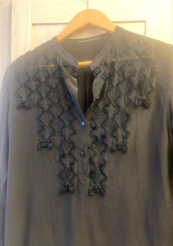 Dantel detaylı ipek   Kadın Gömlek - Görsel 2