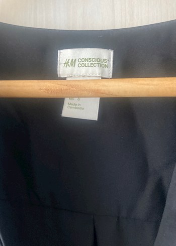 Siyah V-Yaka Uzun Kollu H&M  Gömlek - Görsel 2