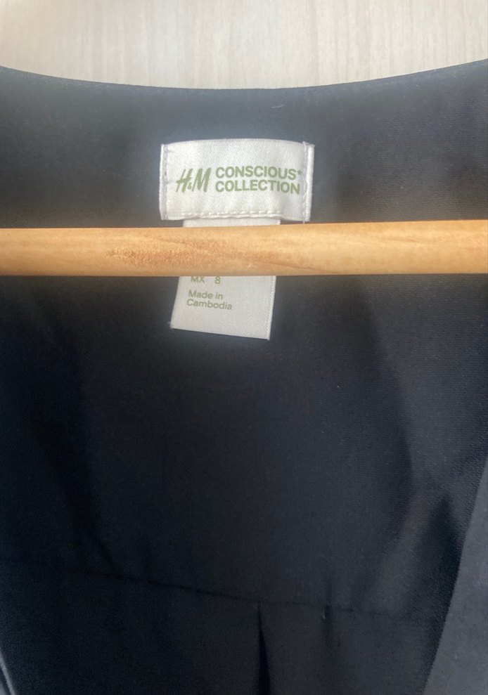 Siyah V-Yaka Uzun Kollu H&M  Gömlek - Görsel 2