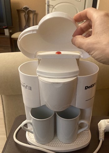 Delixy Beyaz Çift Fincanlı Kahve Makinesi - Görsel 3