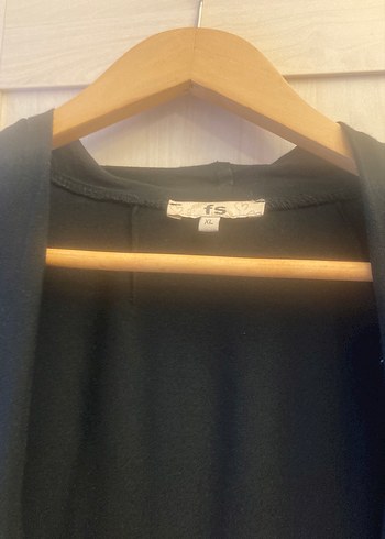 Siyah Midi Uzun Kollu Kadın Hırka - Görsel 3