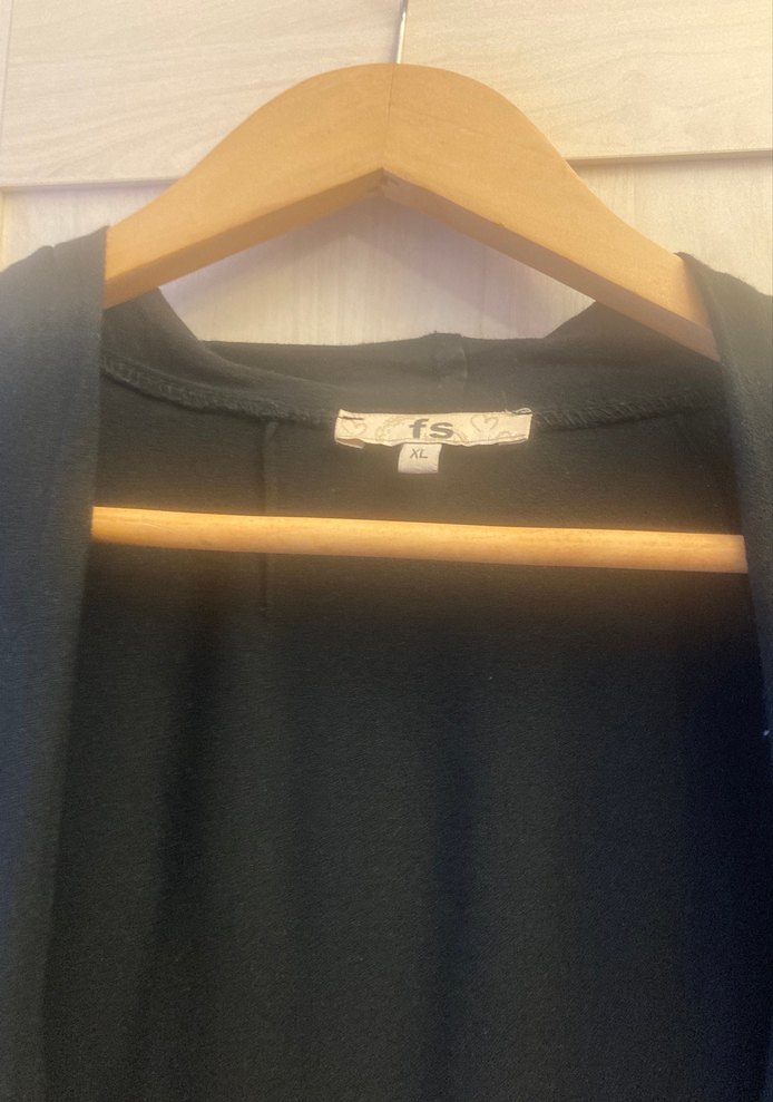 Siyah Midi Uzun Kollu Kadın Hırka - Görsel 3