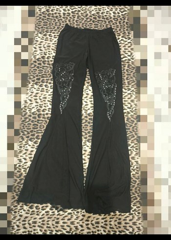 vintage gotik goth vkei taş tül detaylı tayt - Görsel 2