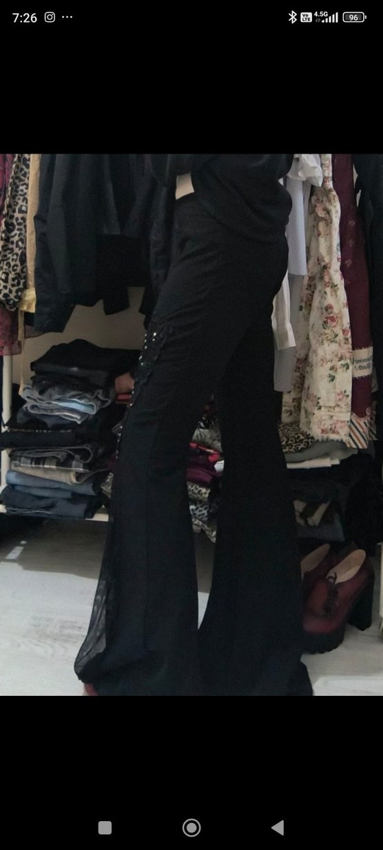 vintage gotik goth vkei taş tül detaylı tayt - Görsel 5