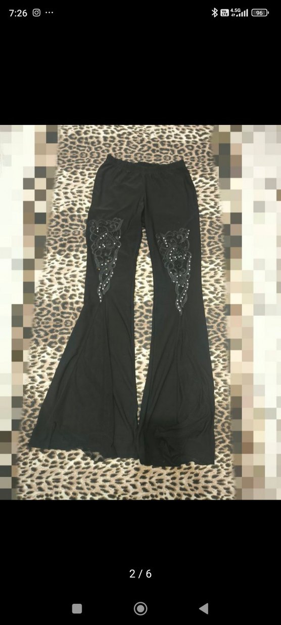 vintage gotik goth vkei taş tül detaylı tayt - Görsel 2