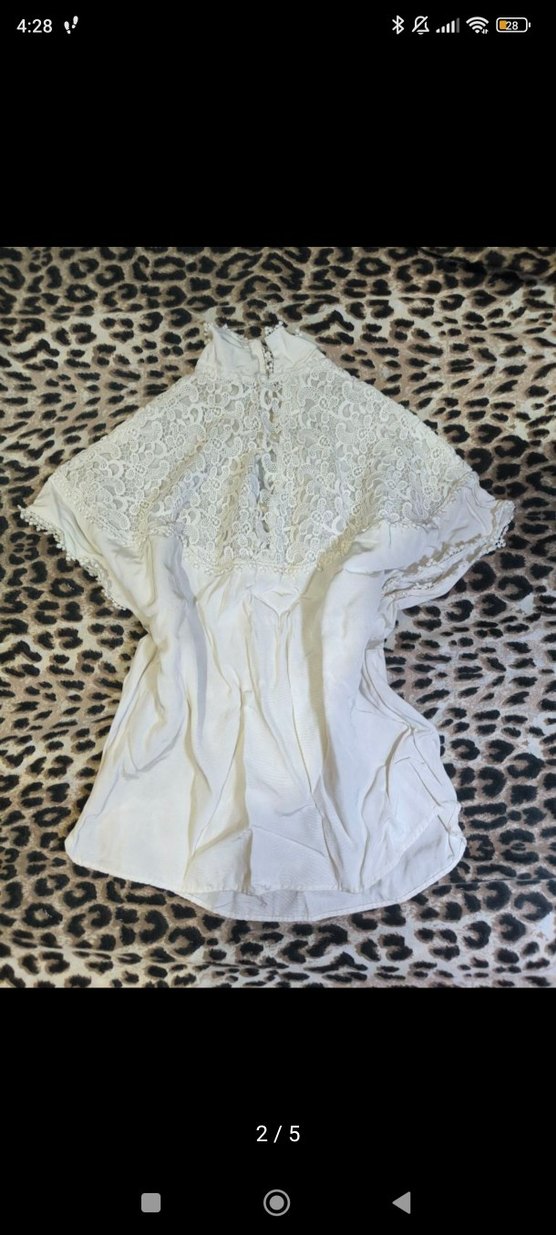 gotik goth vintage dantel Detaylı Beyaz Bohem Kadın Bluz - Görsel 2