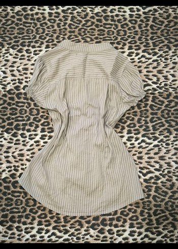 vintage bej Çizgili gömlek - Görsel 2