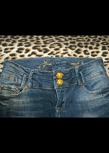 gyaru vintage y2k skinny Leopar Desenli Kadın Mavi Denim Jean - Görsel 3