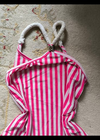 y2k gyaru vintage yazlık pembe çizgili üst - Görsel 4