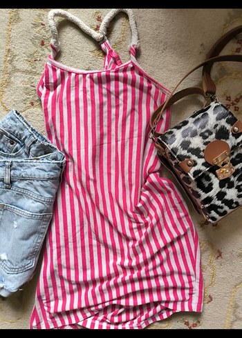 y2k gyaru vintage yazlık pembe çizgili üst - Görsel 3