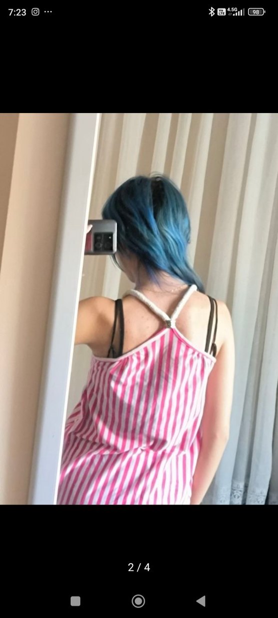 y2k gyaru vintage yazlık pembe çizgili üst - Görsel 2