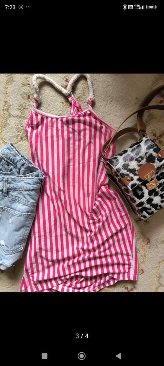 y2k gyaru vintage yazlık pembe çizgili üst - Görsel 3