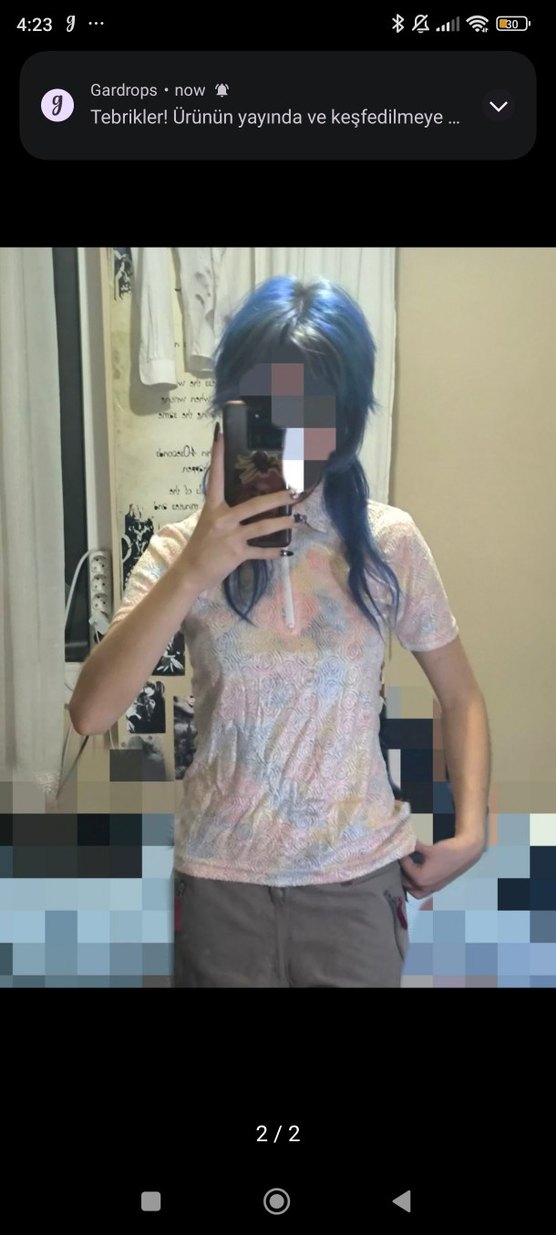 vintage y2k 90lar harajuku Pastel Renkli Kısa Kollu Gömlek - Görsel 2