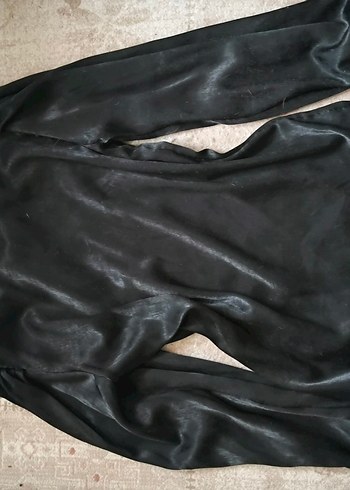 Siyah gotik vkei Saten Fırfırlı Uzun Kollu Bluz - Görsel 3