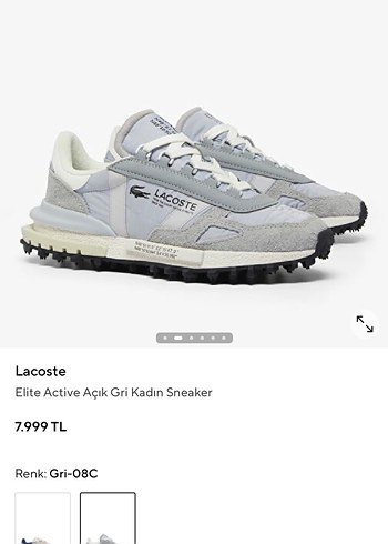 Lacoste Lacoste Elite Active Açık Gri Erkek Sneaker