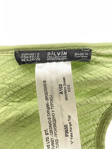 xs Beden yeşil Renk Dilvin Mini Üst %70 İndirimli.