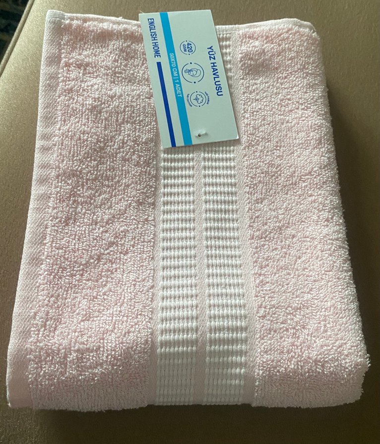 Pembe Düz Havlu - Görsel 2