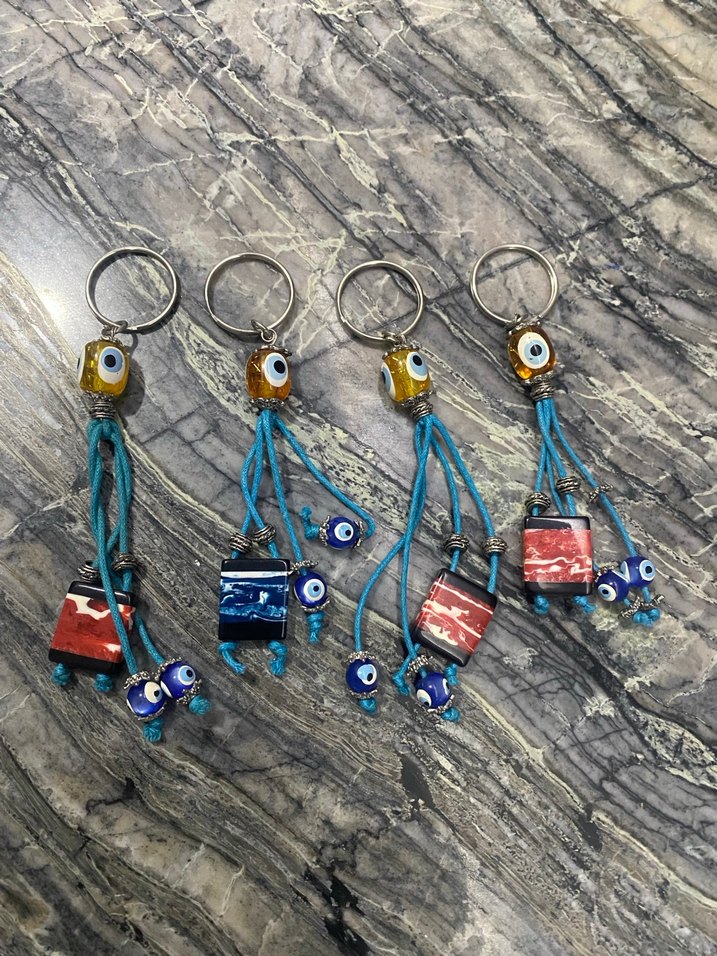 Renkli Bohem Püsküllü Kadın Anahtarlık - Görsel 2