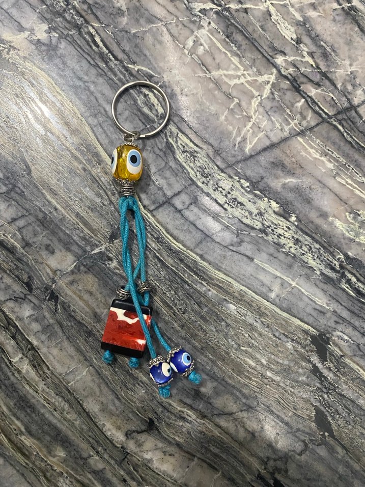 Renkli Bohem Püsküllü Kadın Anahtarlık - Görsel 3