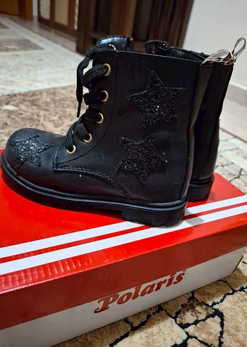 Kız Çocuk Siyah Leopar Desenli Punk Bot - Görsel 4