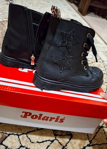 Kız Çocuk Siyah Leopar Desenli Punk Bot - Görsel 5