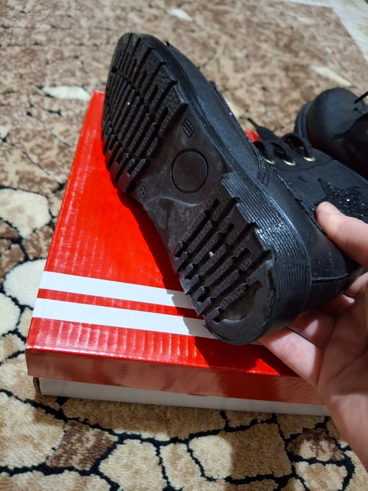 Kız Çocuk Siyah Leopar Desenli Punk Bot - Görsel 3