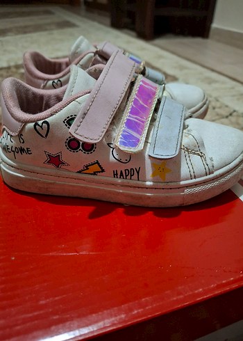 Kız Çocuk Pembe Cırt Cırtlı Spor Ayakkabı - Görsel 3