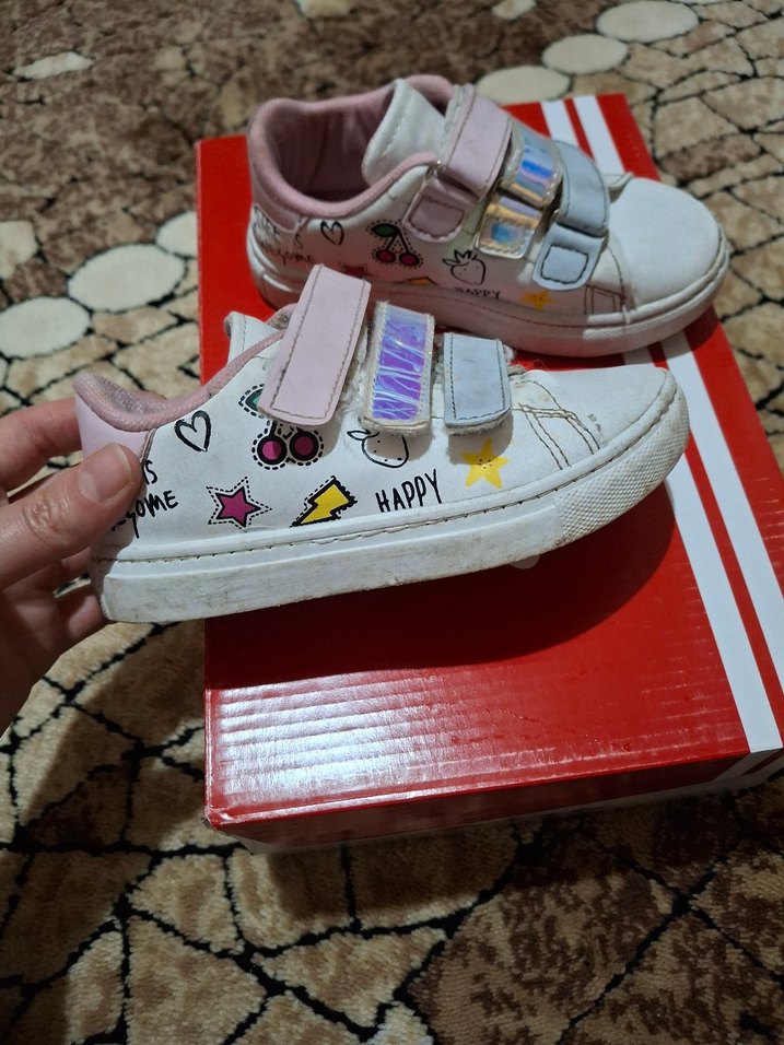 Kız Çocuk Pembe Cırt Cırtlı Spor Ayakkabı - Görsel 2