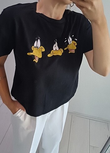 Looney tunes siyah basic tshirt