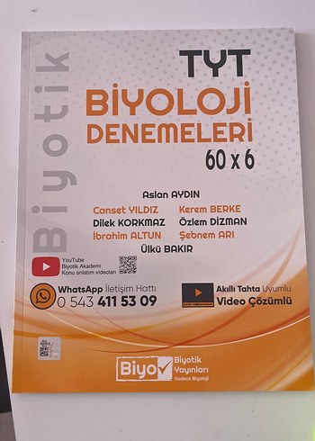 TYT Biyoloji Denemeleri 60x6 - Biyotik Yayınları
