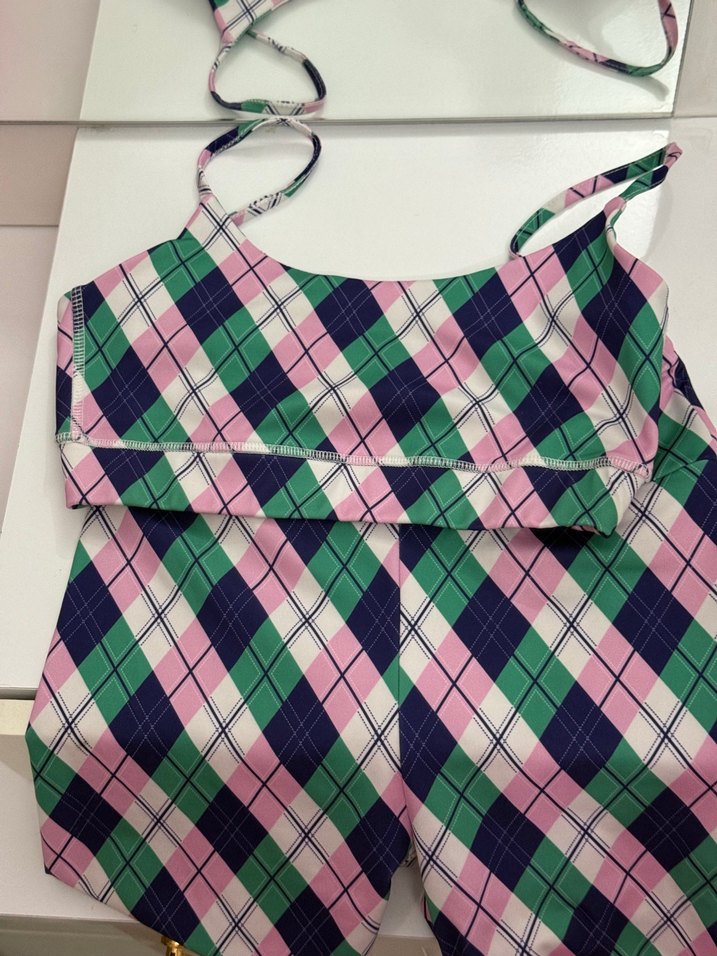 İnce Askılı, Mini, Bağlama Desenli Spor Takım - Görsel 3