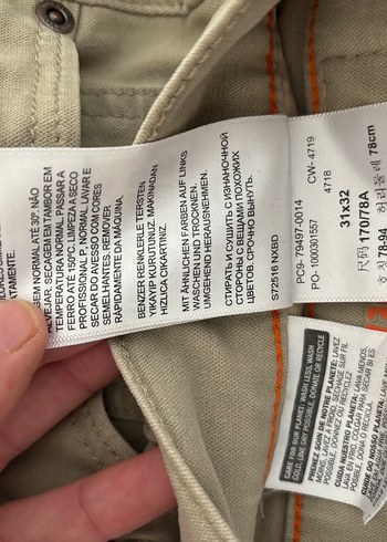 s/m Beden camel Renk Dockers Bej Regular Fit Denim Erkek Pantolon
