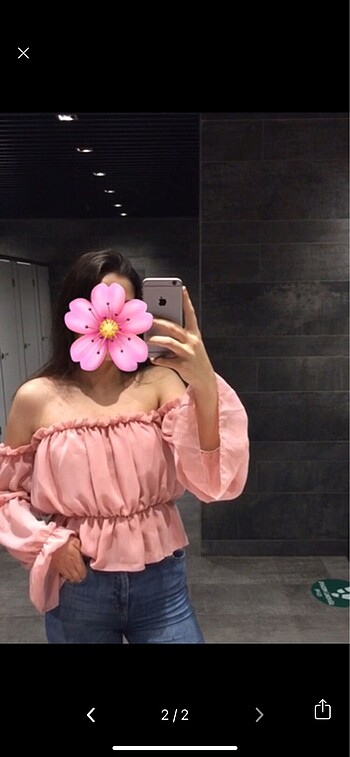 Pembe tüllü bluz