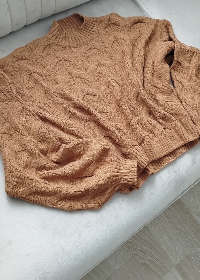 Örmeli triko kazak - Görsel 4