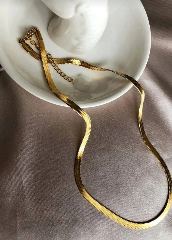 İtalyan yassı ezme çelik kolye? - Görsel 5