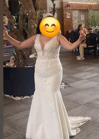 V Yaka Strappy Denizkızı Gelinlik - Görsel 5