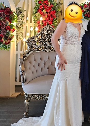 V Yaka Strappy Denizkızı Gelinlik - Görsel 3