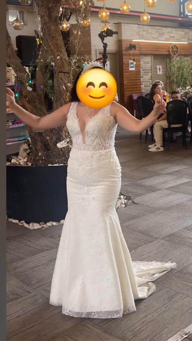 V Yaka Strappy Denizkızı Gelinlik - Görsel 5