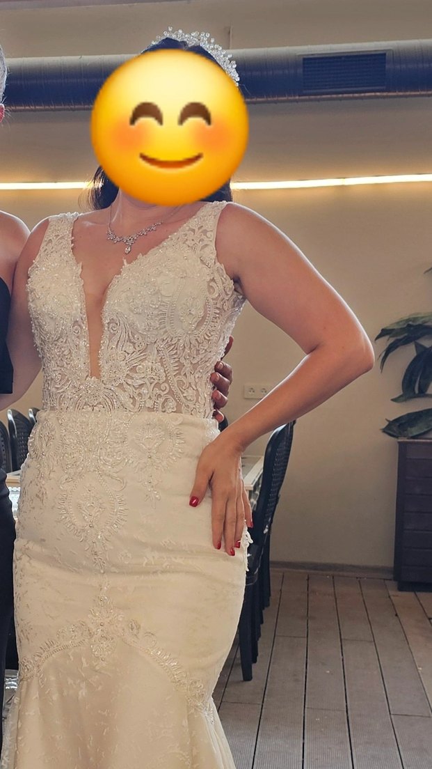 V Yaka Strappy Denizkızı Gelinlik - Görsel 2