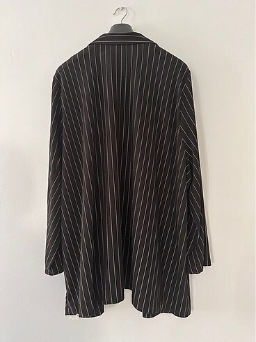 Femina Marka- Büyük Beden Çizgili İnce Blazer - Görsel 5