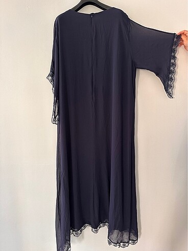 Büyük Beden Lacivert Özel Dikim Abiye - Görsel 4