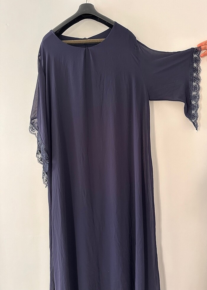 Büyük Beden Lacivert Özel Dikim Abiye - Görsel 3