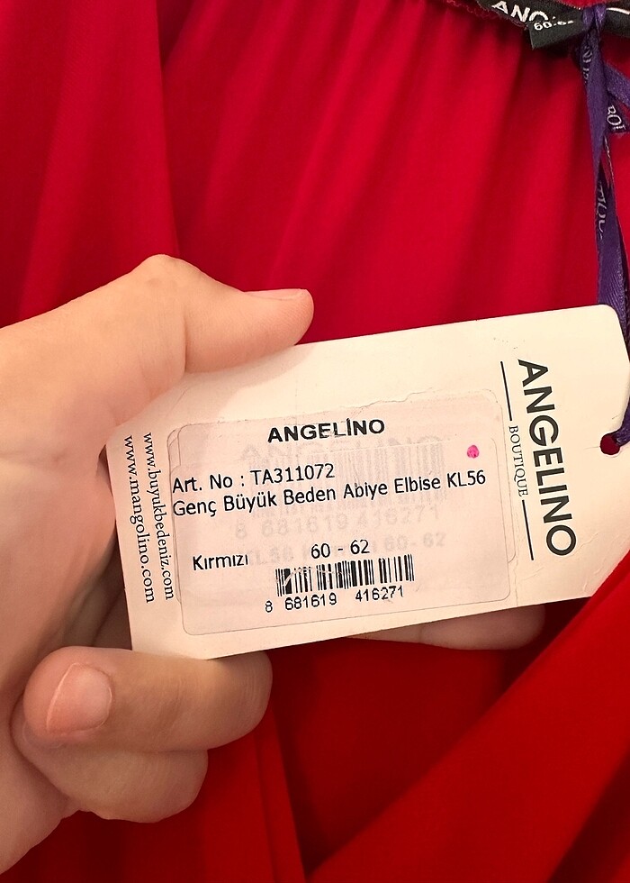 Büyük Beden Kırmızı Abiye Elbise - Görsel 3