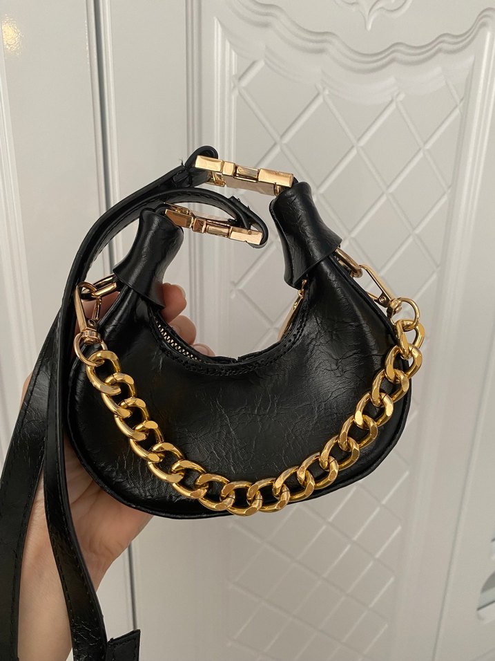 Zincir Detaylı Siyah çanta - Görsel 2