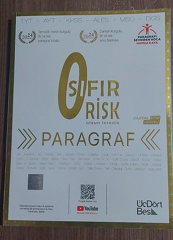 345 üçdörtbeş sıfır risk paragraf soru bankası 