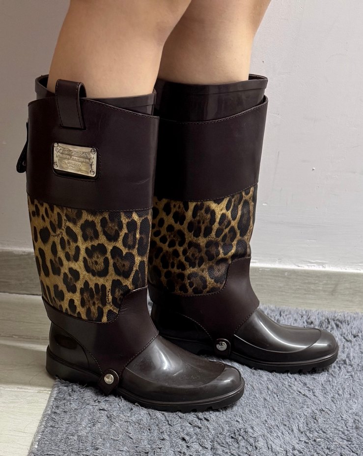 Leopar desenli çıkartılabilen çizme - Görsel 5
