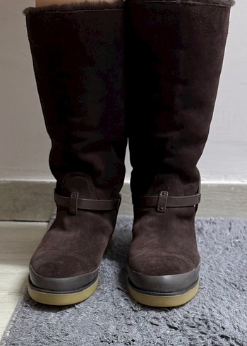 Tory burch logolu içi yünlü çizme - Görsel 7